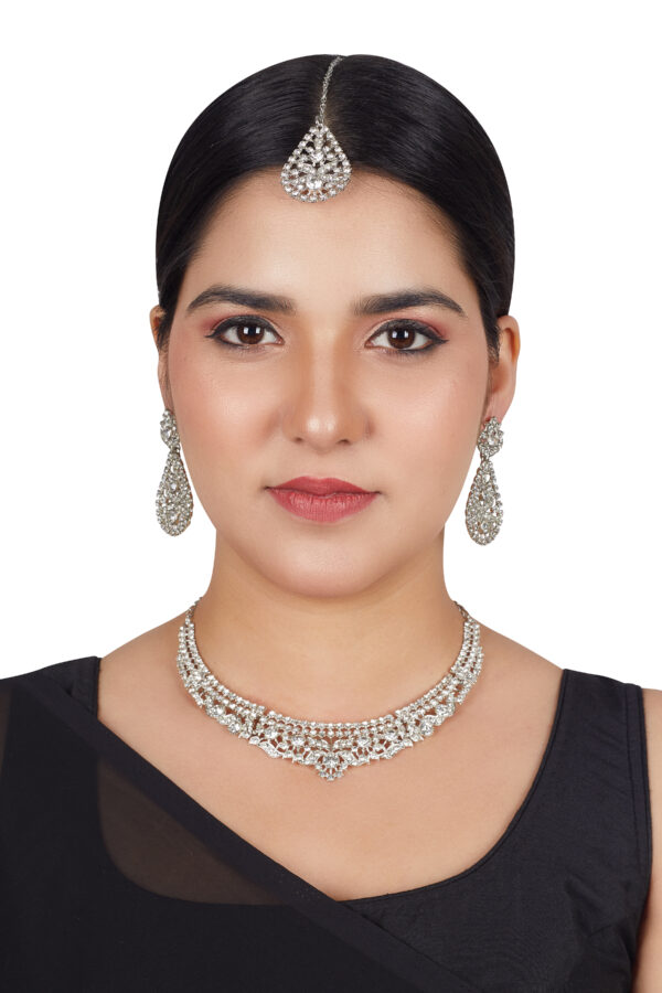 Silver Rhodium Alloy Jewelry Set