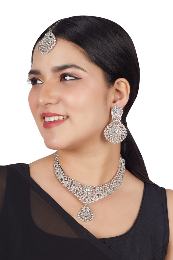 Rhodium-Coated Silver Alloy Jewel Collection