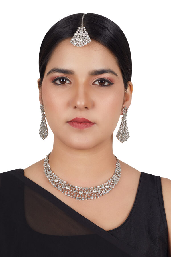 Exquisite Silver Alloy Rhodium Jewel Set