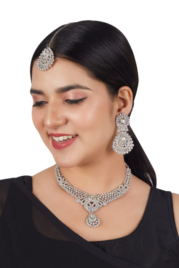 Rhodium and Silver Alloy Jewel Set