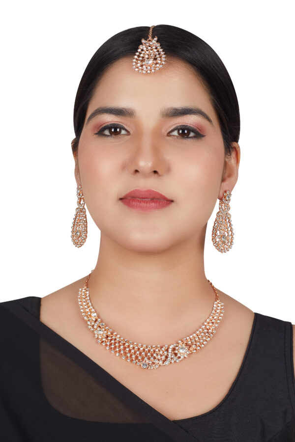 Premium Alloy Jewelry Set in Gold-Plated Rose-Gold