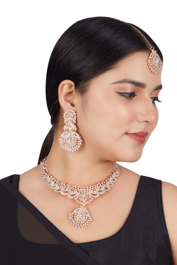 Alloy Rose-Gold Jewelry Set with Gold Plating