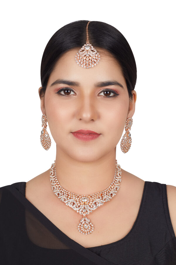 Gold-Plated Rose-Gold Alloy Jewelry Set